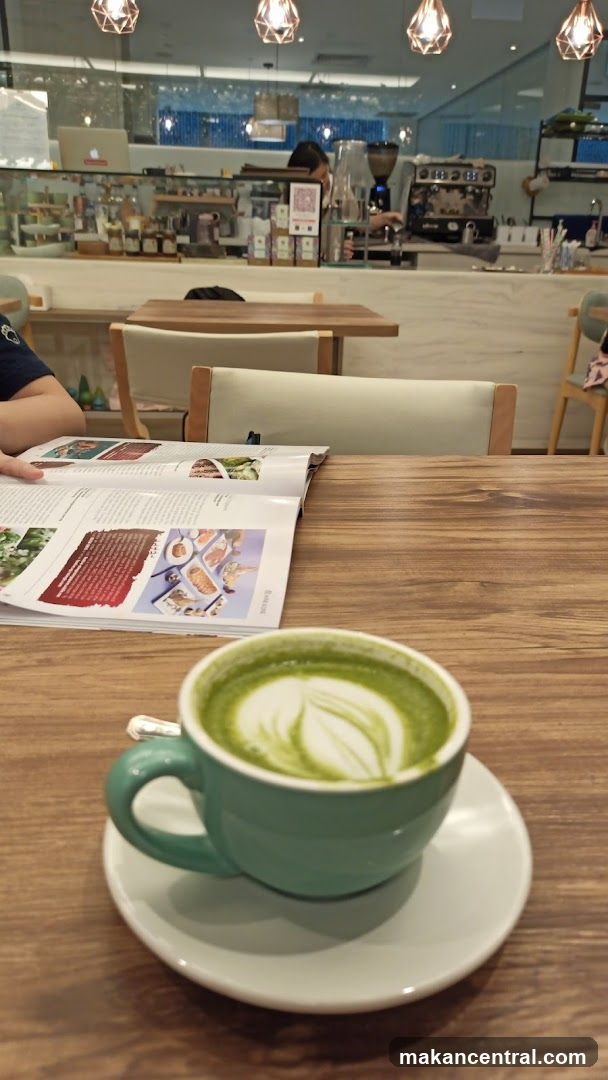 Matcha Latte and Magazine