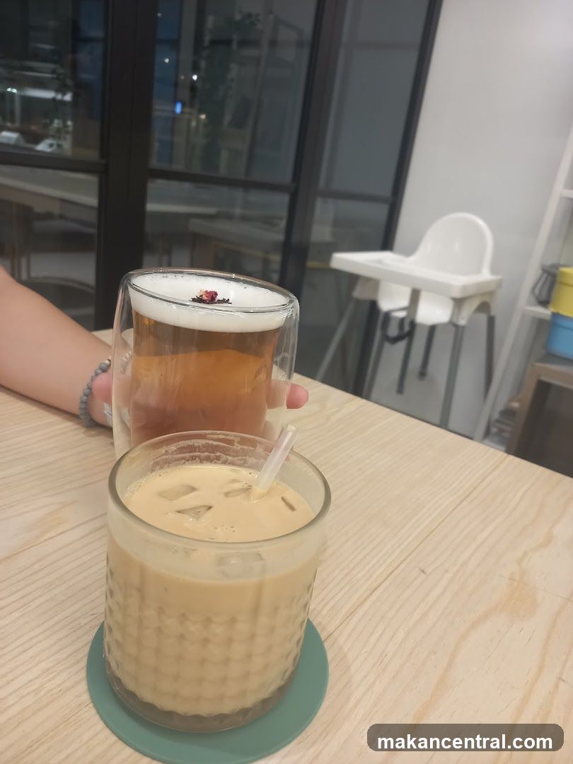 Two drinks on a table