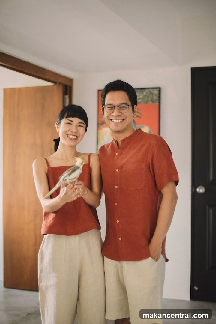 Couple with a bird