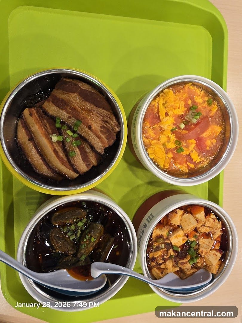 Four Bowls of Food