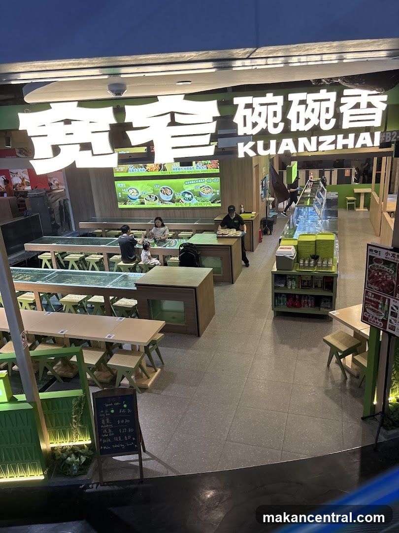 Restaurant Interior with Seating and Signage