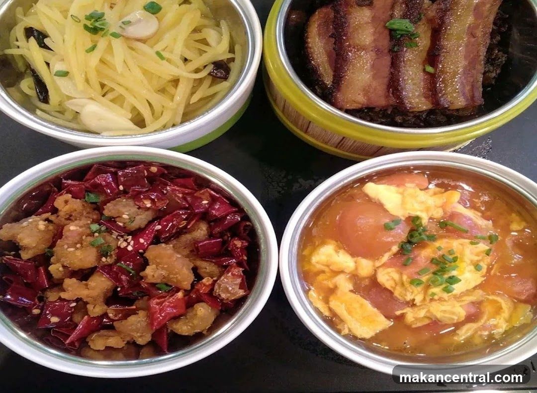 Four Bowls of Chinese Food