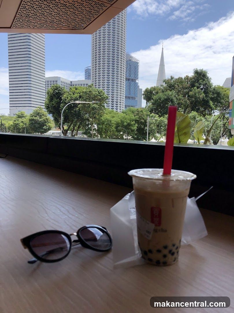 Bubble Tea and Sunglasses with City View