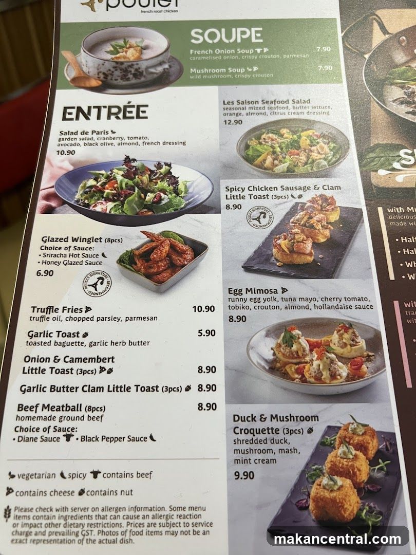 Poulet Menu