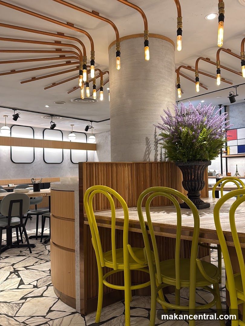 Restaurant Interior with Yellow Chairs