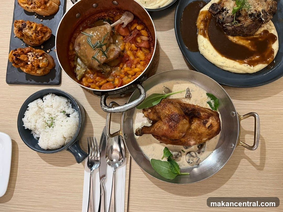 Table with various dishes