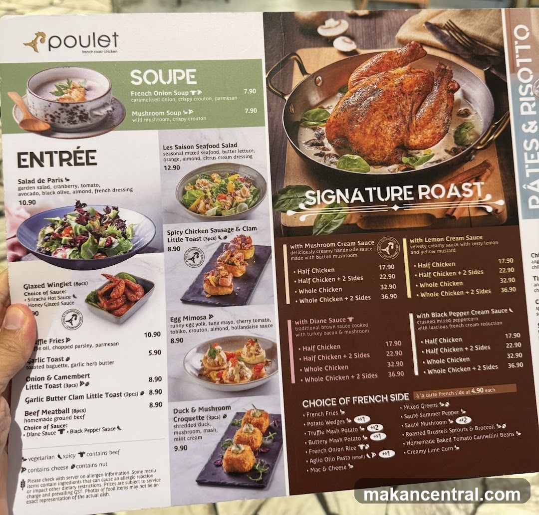 Poulet Menu