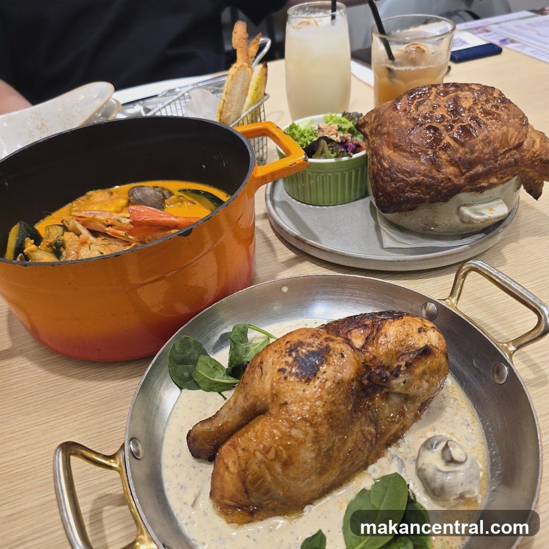 Roast Chicken and Seafood Stew