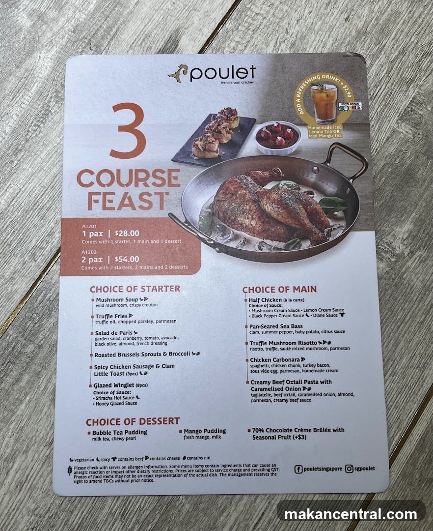 Poulet 3 Course Feast