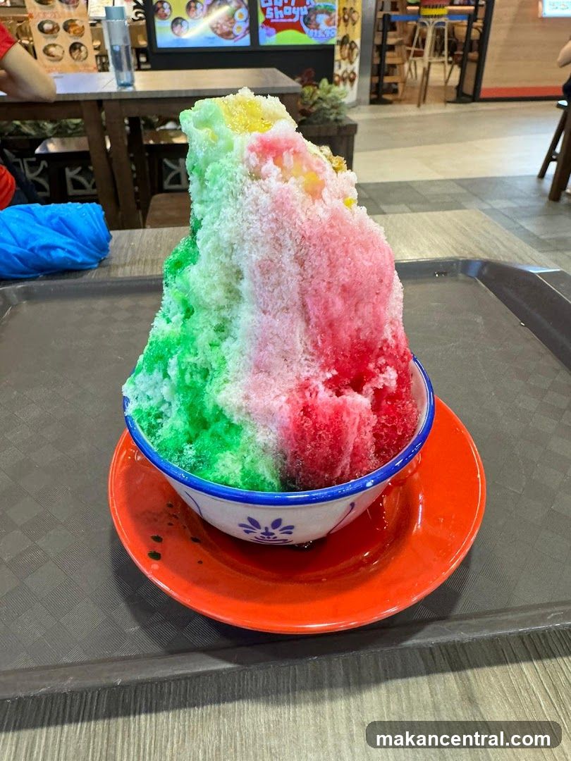 Colorful Shaved Ice Dessert