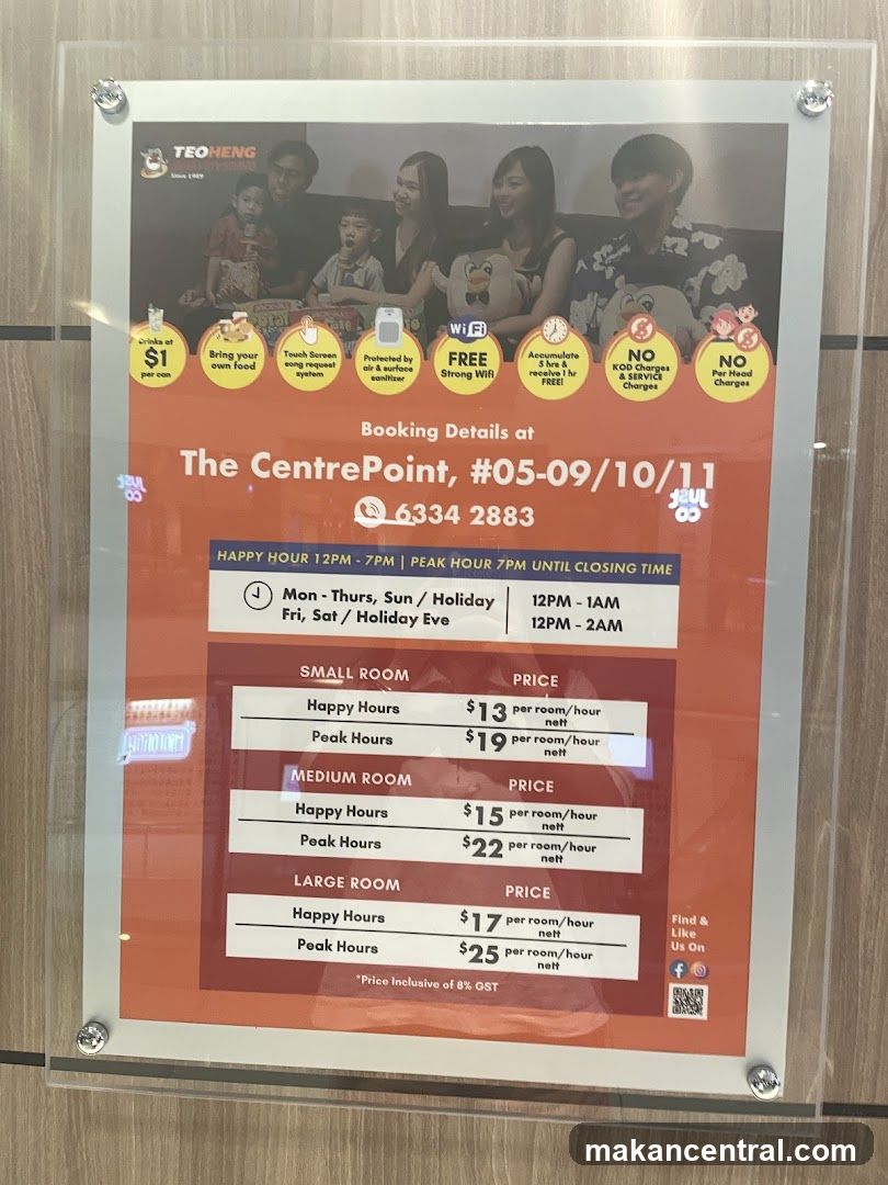 Teo Heng KTV Studio Pricing