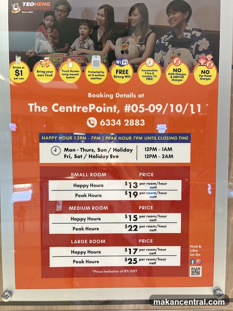 Teoheng Family KTV Studio Pricing