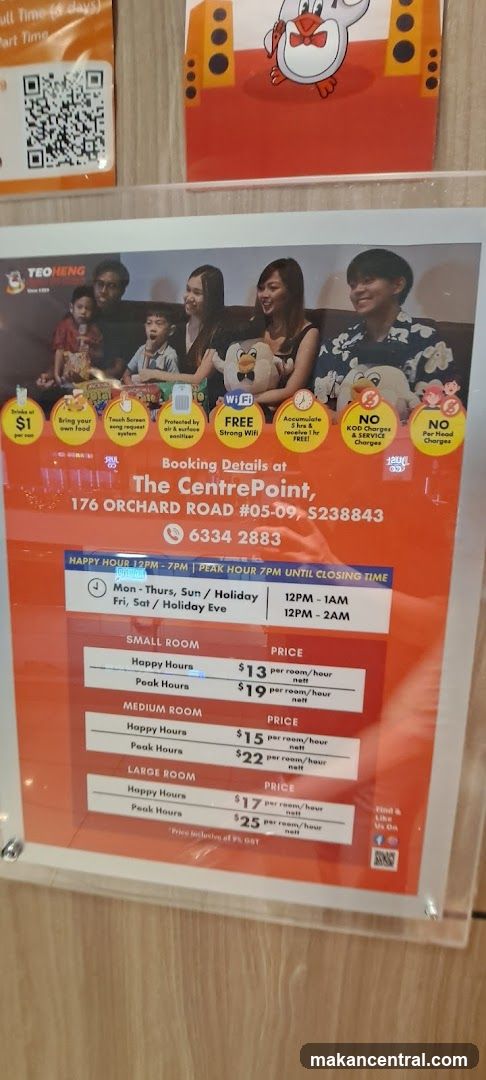 Teo Heng KTV Studio Pricing