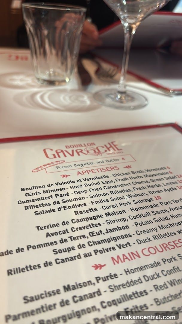 BOUILON GAVROCHE Menu