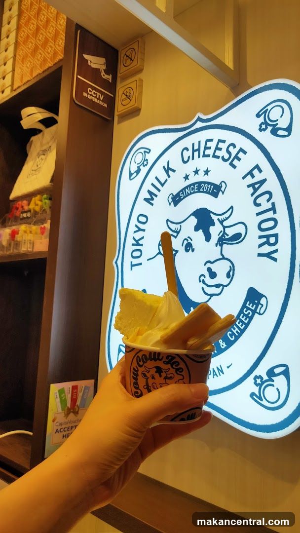 Dessert with Tokyo Milk Cheese Factory Logo
