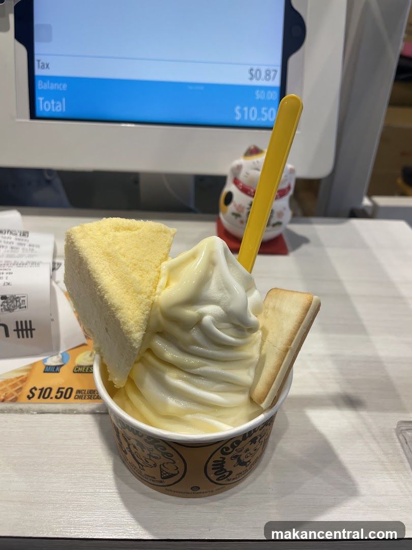 Soft Serve Ice Cream with Cake and Cookie