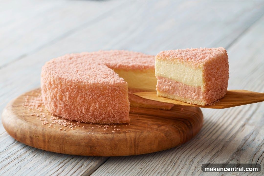 Pink Crumb Cake Slice