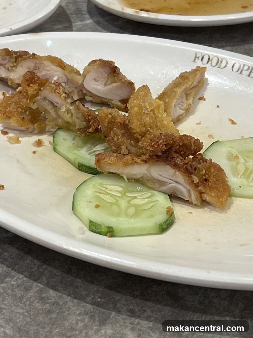 Fried Chicken Slices with Cucumber