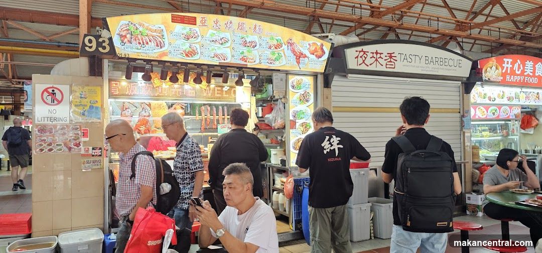 Food Stall with Barbecue and Noodles