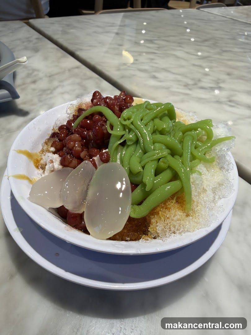 Dessert with Red Beans and Green Jelly