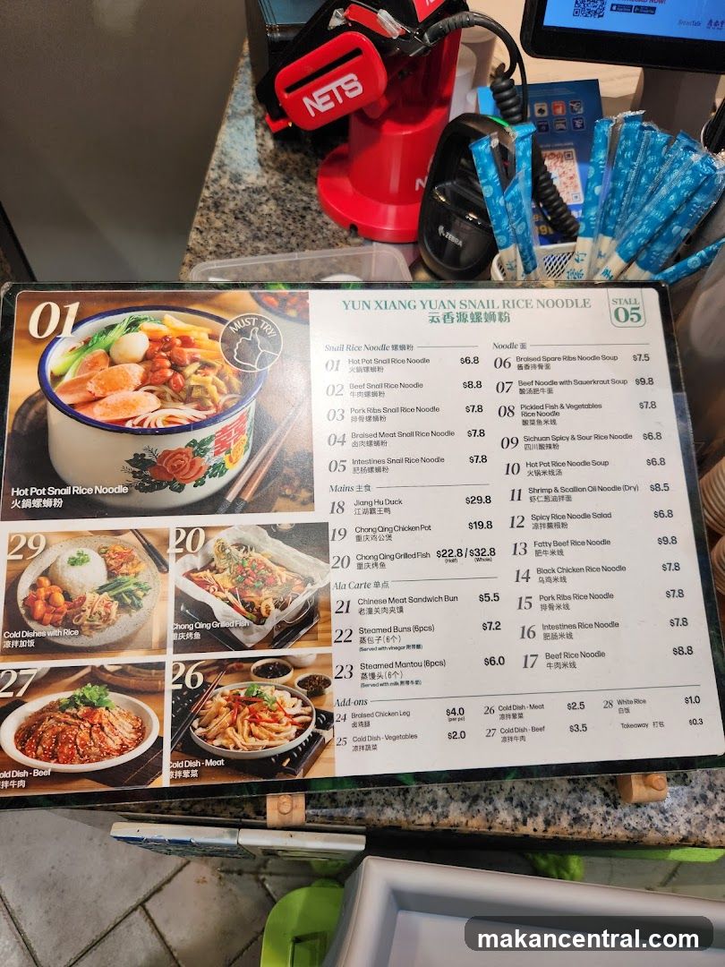 Yun Xiang Yuan Snail Rice Noodle Menu