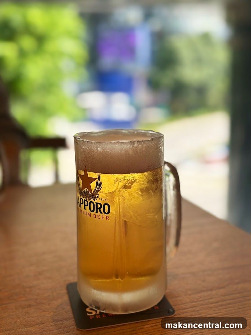 Frosted Mug of Sapporo Premium Beer