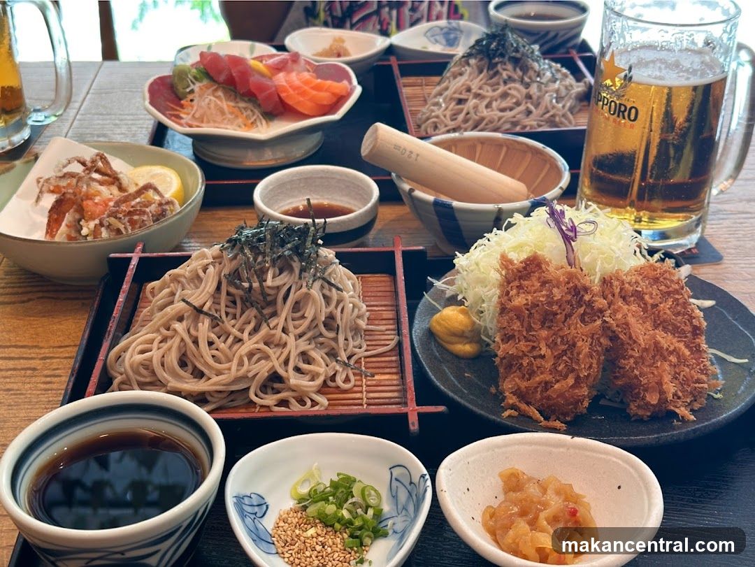 Japanese Meal with Beer