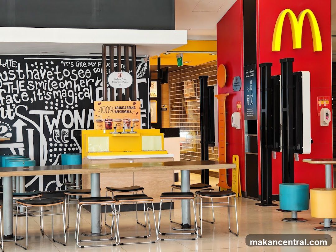 McDonald's Interior with Seating and Coffee Display