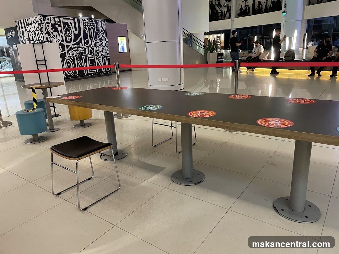 Socially distanced seating area
