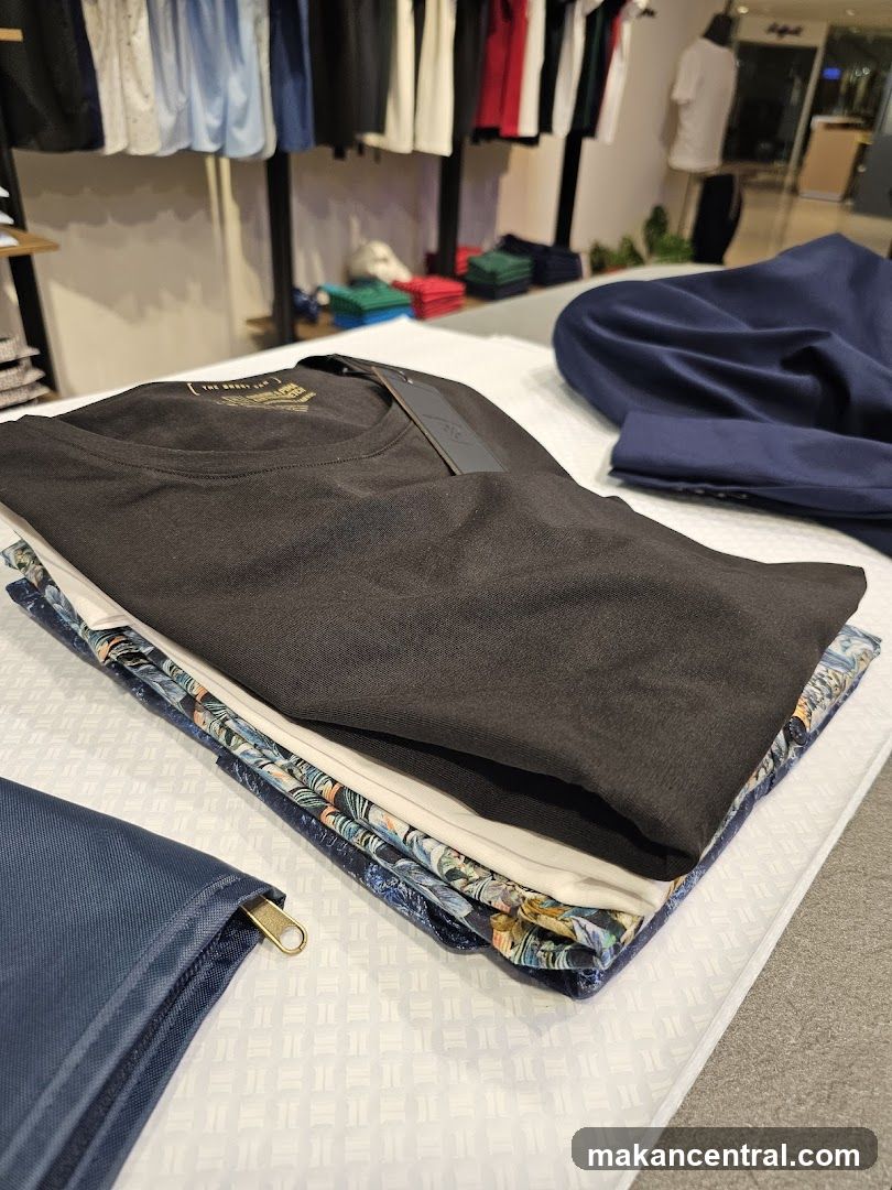 Folded T-shirts and Blazer