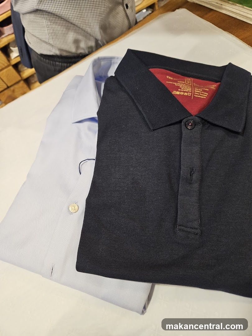 Two folded shirts