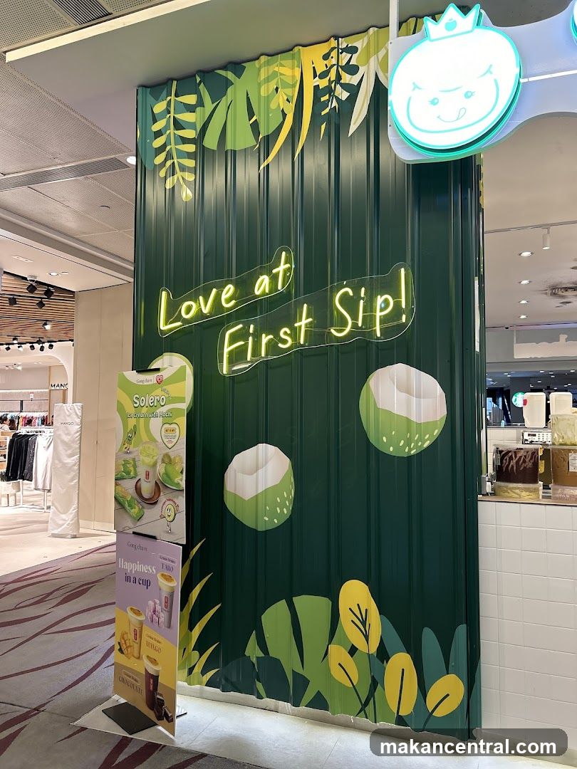Beverage Stand with Neon Signage