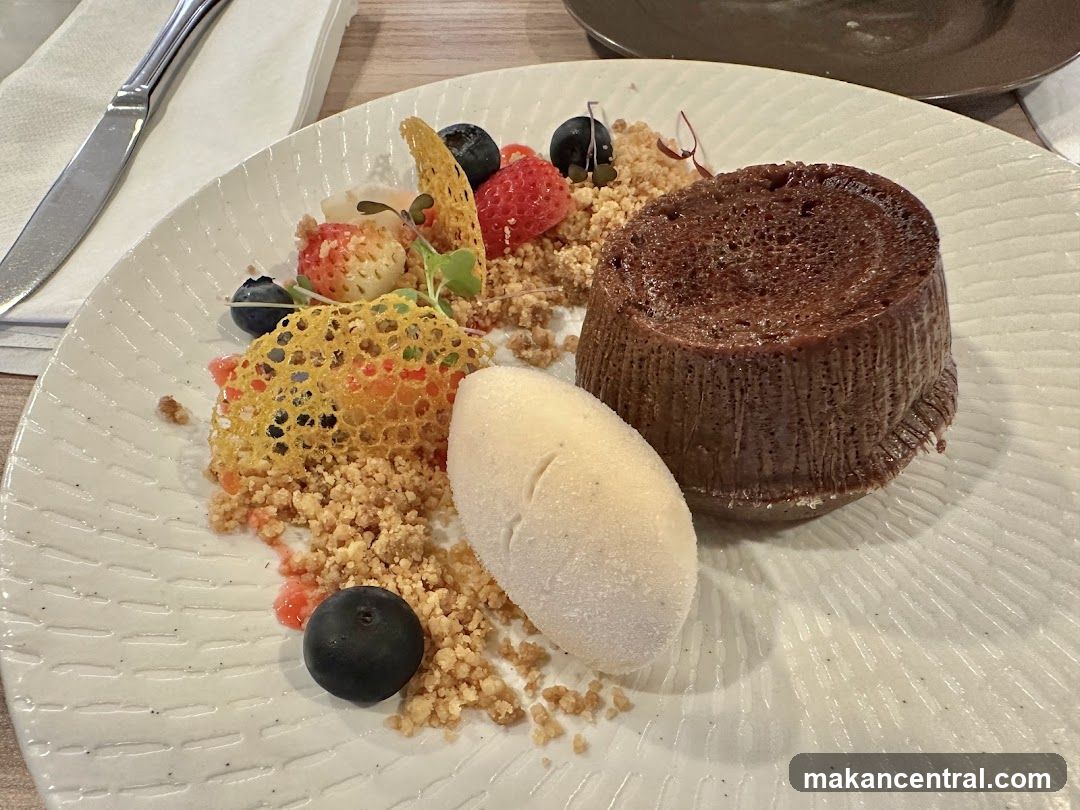 Chocolate Lava Cake with Berries and Ice Cream