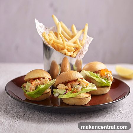 Shrimp Sliders and Fries