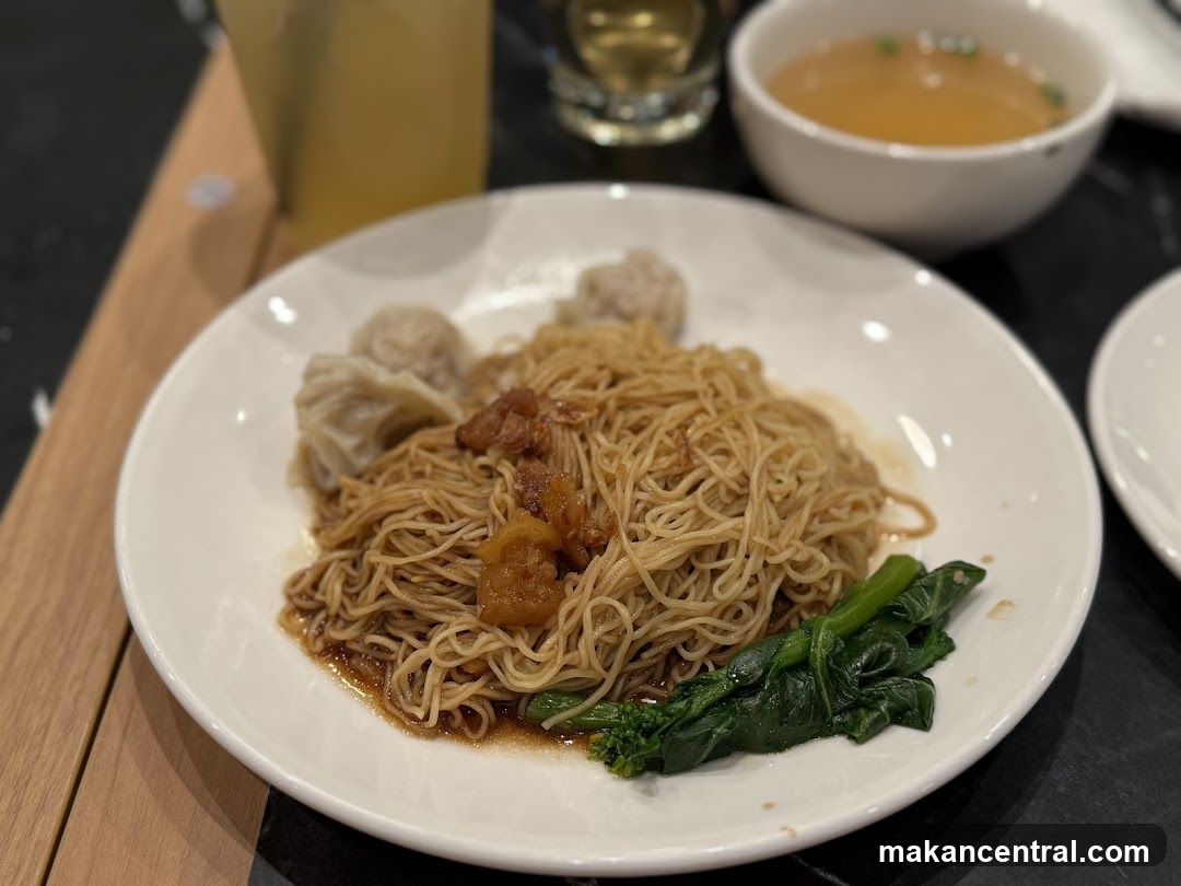 Noodles with Dumplings and Greens