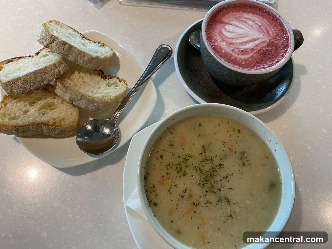 Soup, Bread, and Latte