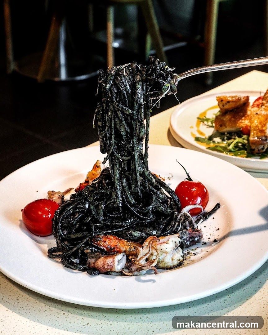 Squid Ink Pasta with Seafood