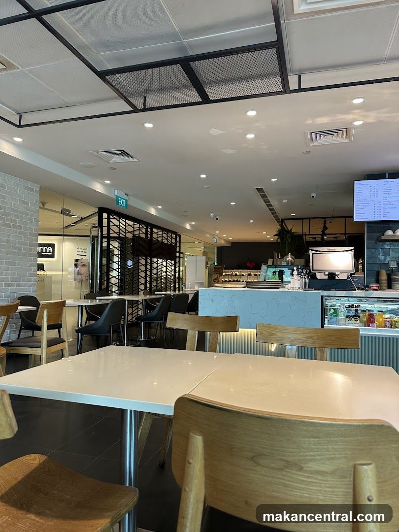 Cafe Interior with Tables and Counter