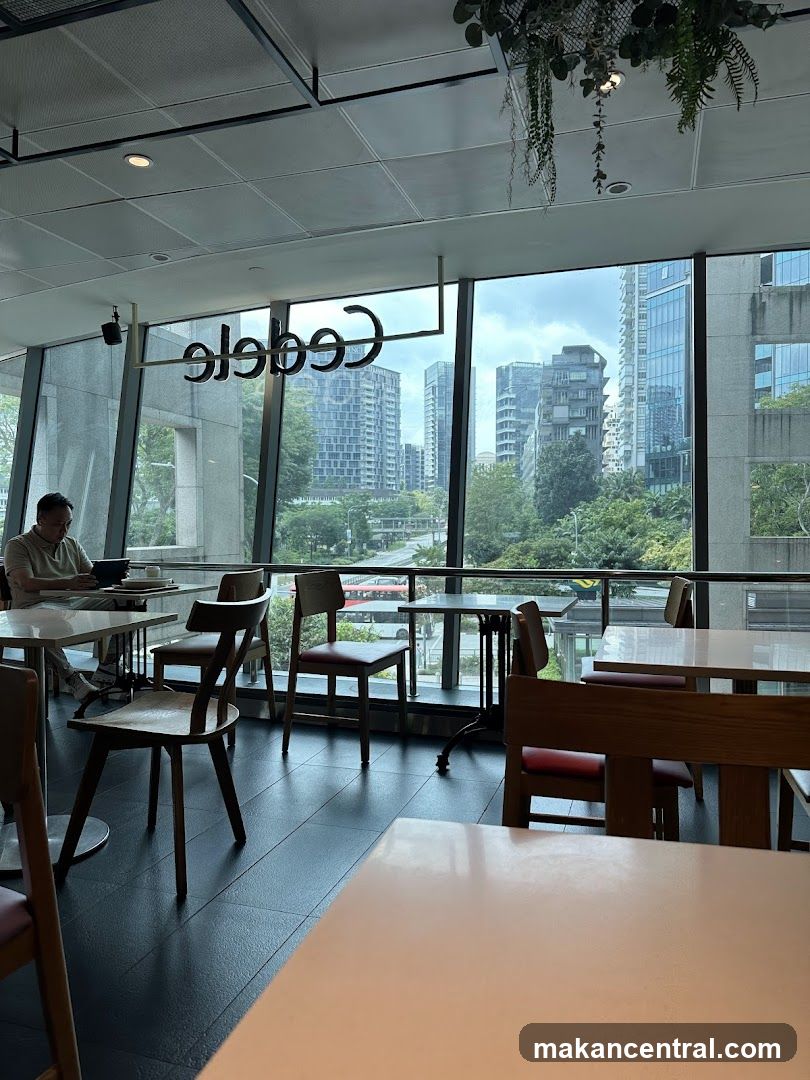Cafe Interior with City View