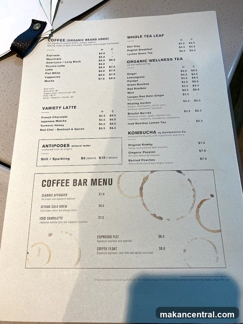 Coffee and Tea Menu