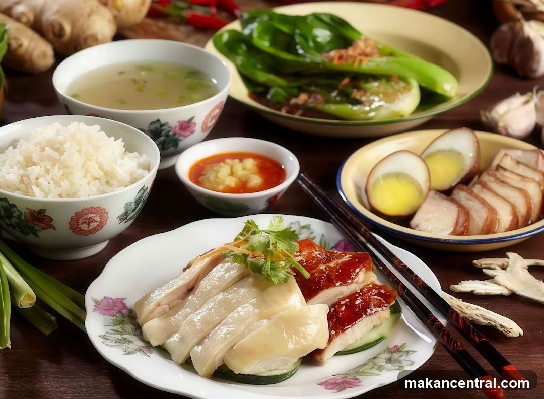 Hainanese Chicken Rice Platter