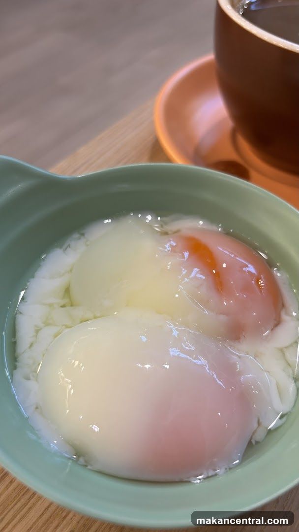 Soft-boiled eggs with coffee