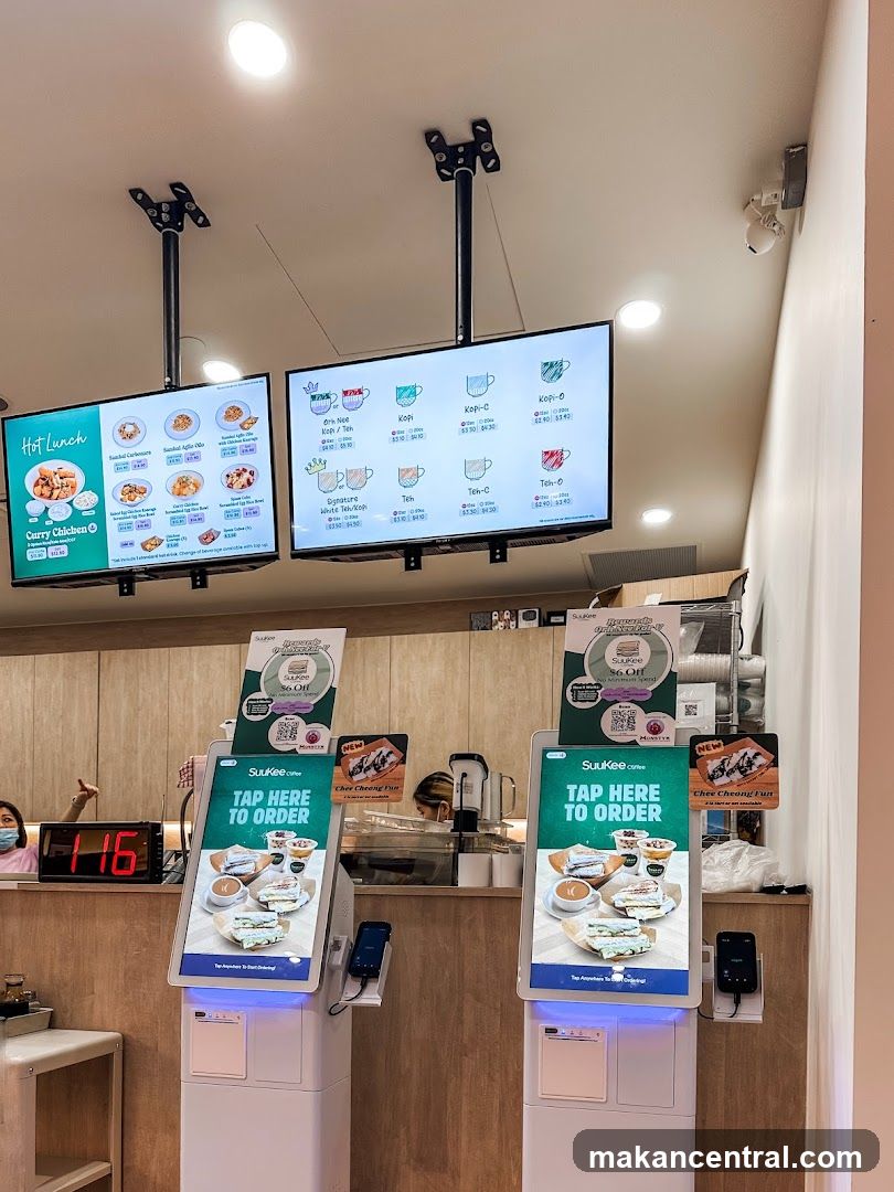 Self-ordering kiosks and menu screens