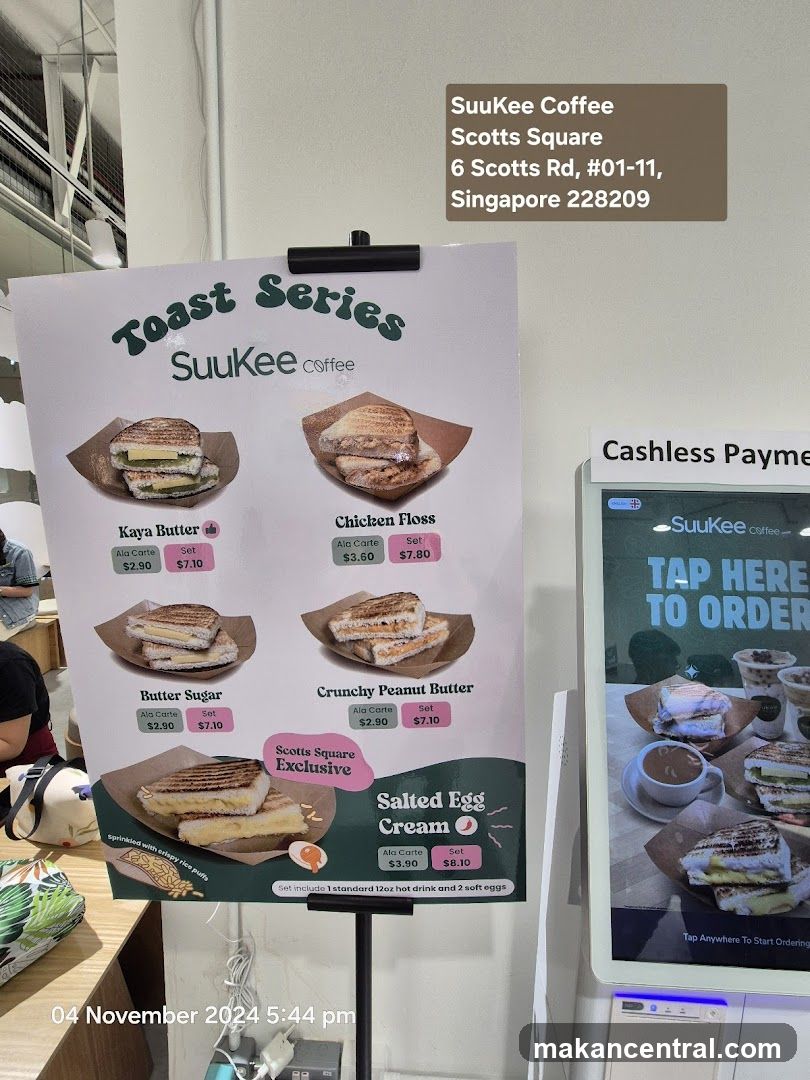 SuuKee Coffee Toast Series Menu