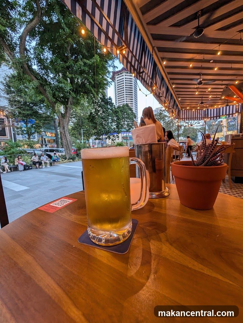 Outdoor Seating with Beer