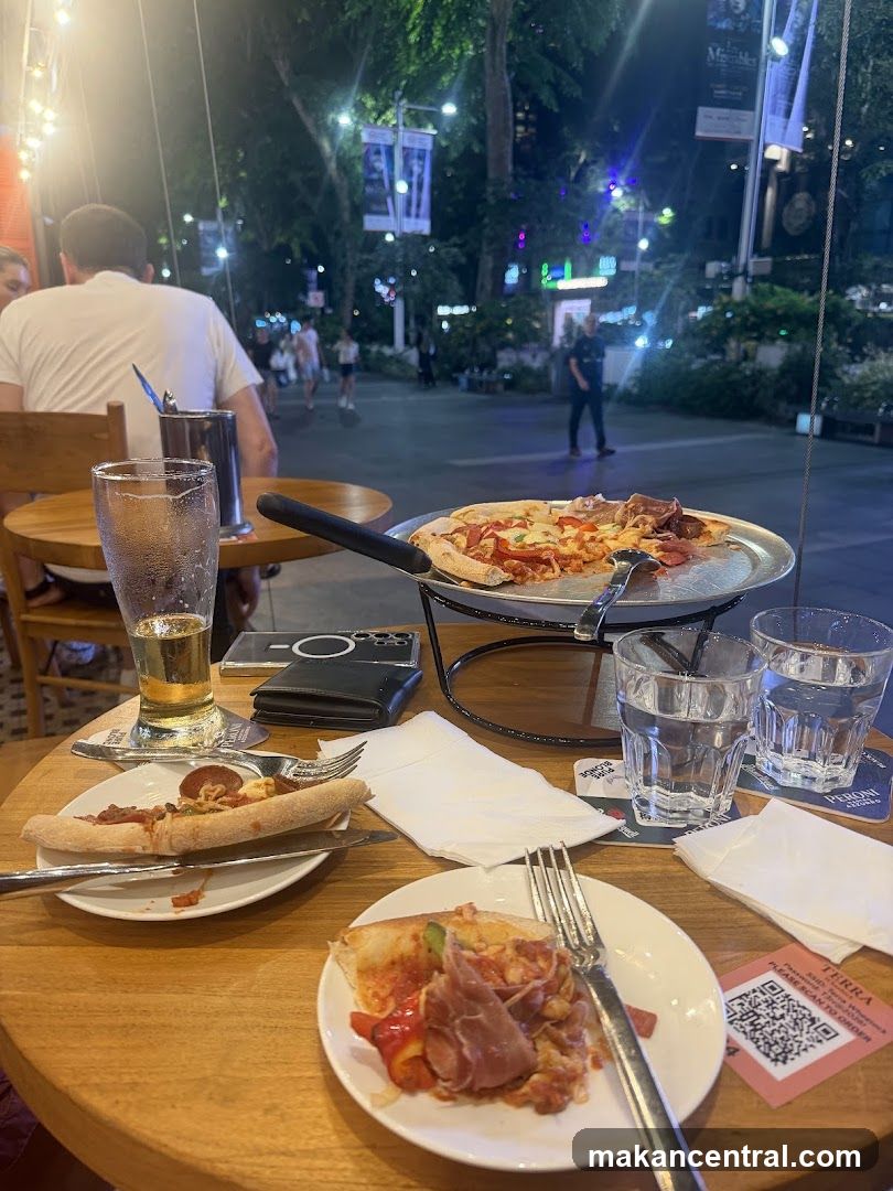 Outdoor Dining with Pizza