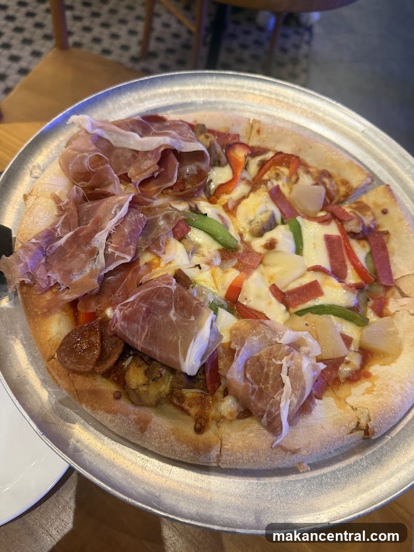 Pizza with Prosciutto and Vegetables