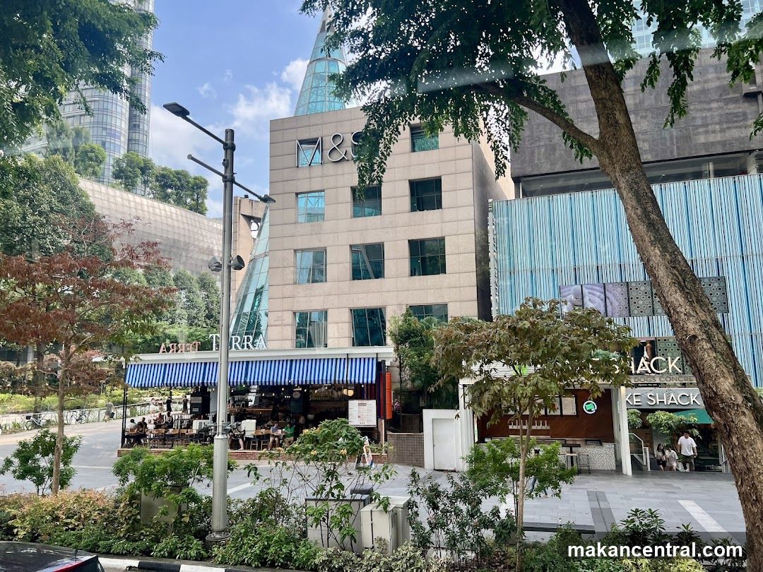Street view of shops and buildings