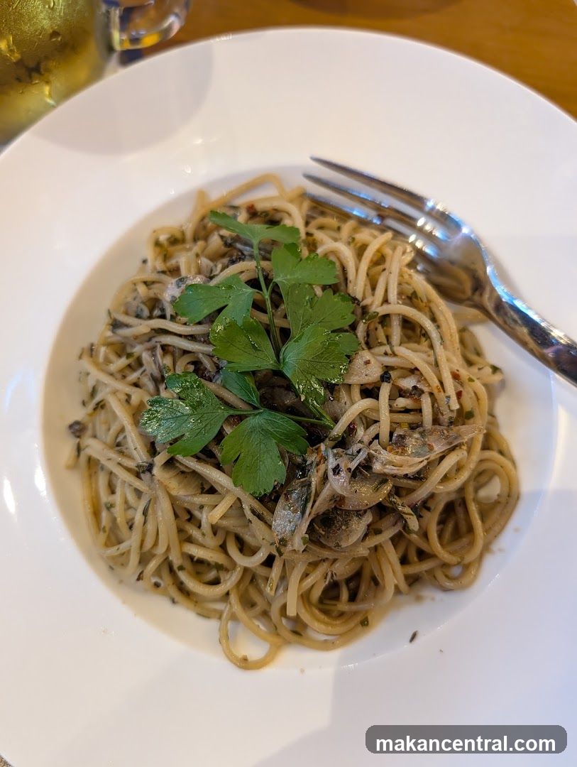 Spaghetti with Parsley Garnish