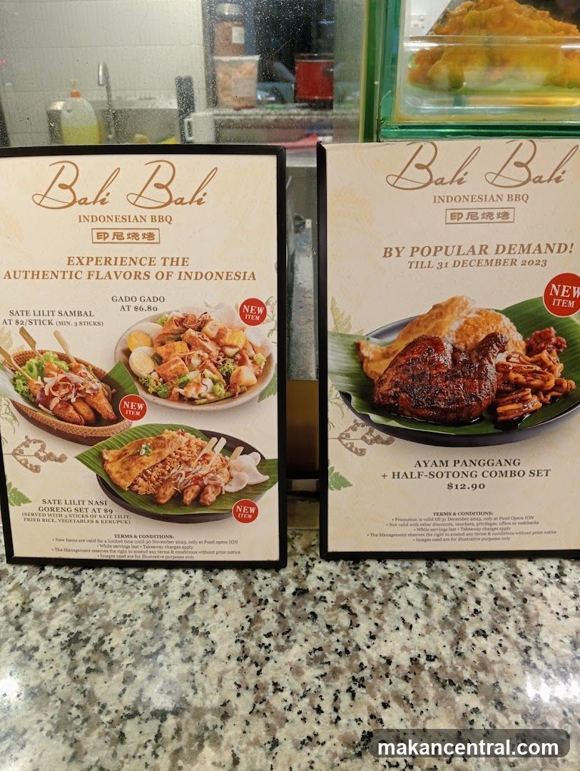 Bali Bali Indonesian BBQ Menu